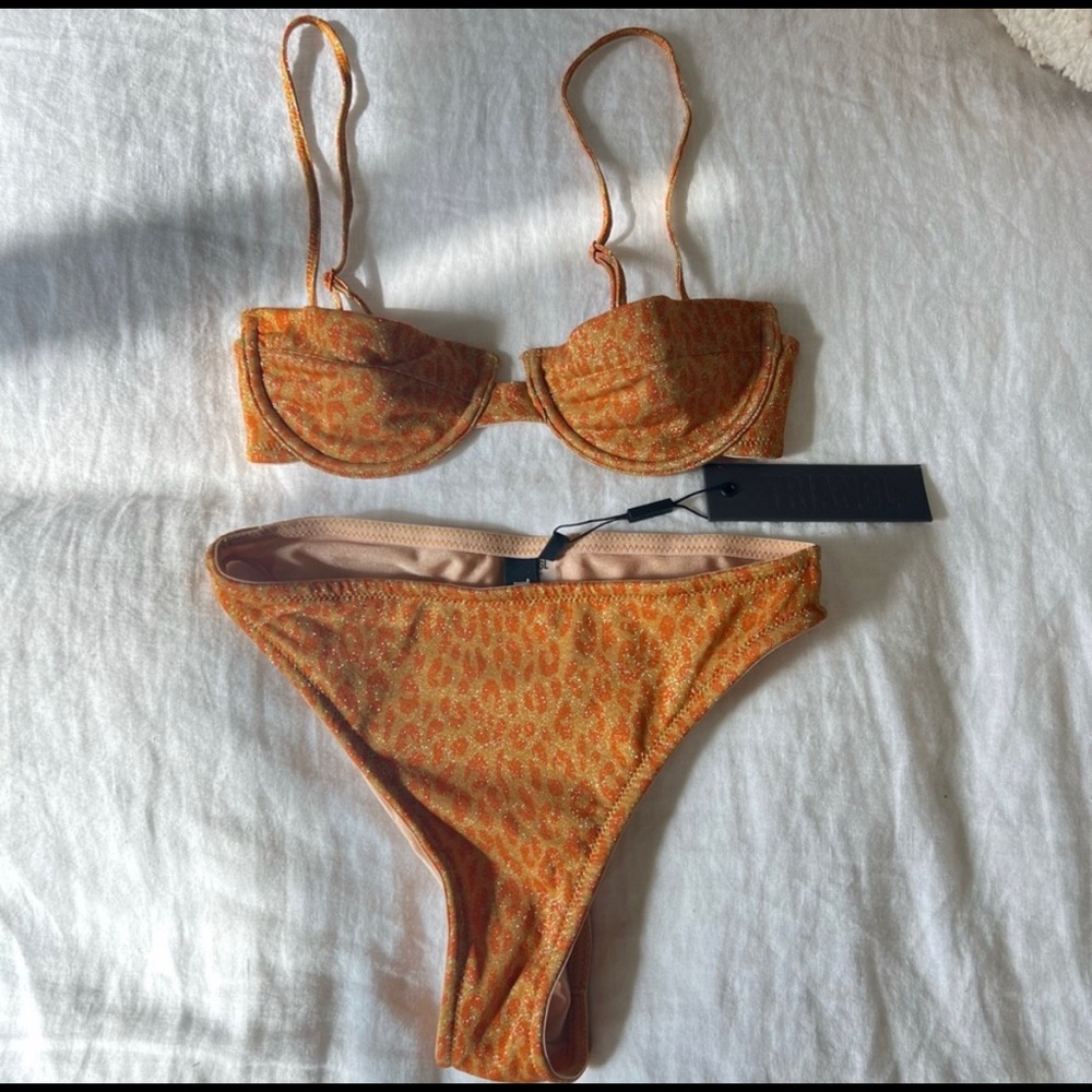 Orange Print TRIANGL Bikini Leopard Cheetah Sparkle XS
